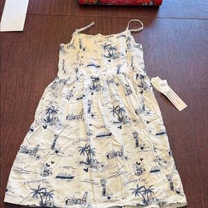 Disney Cruise Line Castaway Cay Girls XL Dress with Nautical Print NWT